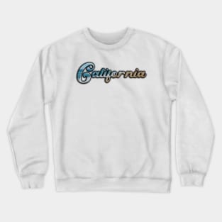 California Dreaming Word Art Letters with the beach ocean and sand Crewneck Sweatshirt